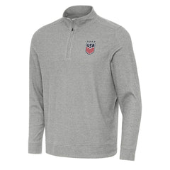 USWNT Antigua Subtle Quarter-Zip Top Heather Gray - FIFA World CUP