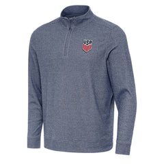 USMNT Antigua Subtle Quarter-Zip Top Heather Navy - FIFA World CUP