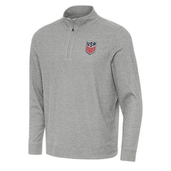 USMNT Antigua Subtle Quarter-Zip Top Heather Gray - FIFA World CUP