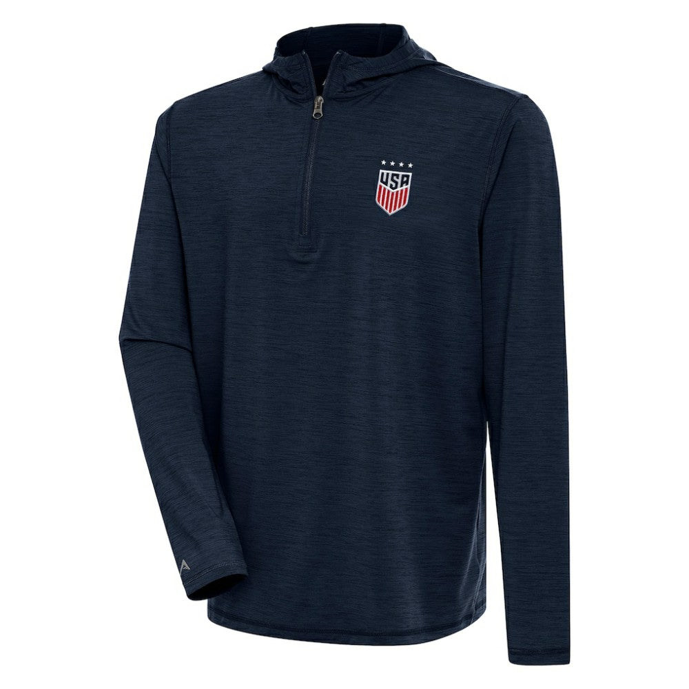 USWNT Antigua Tidy Quarter-Zip Hoodie Heather Navy - FIFA World CUP