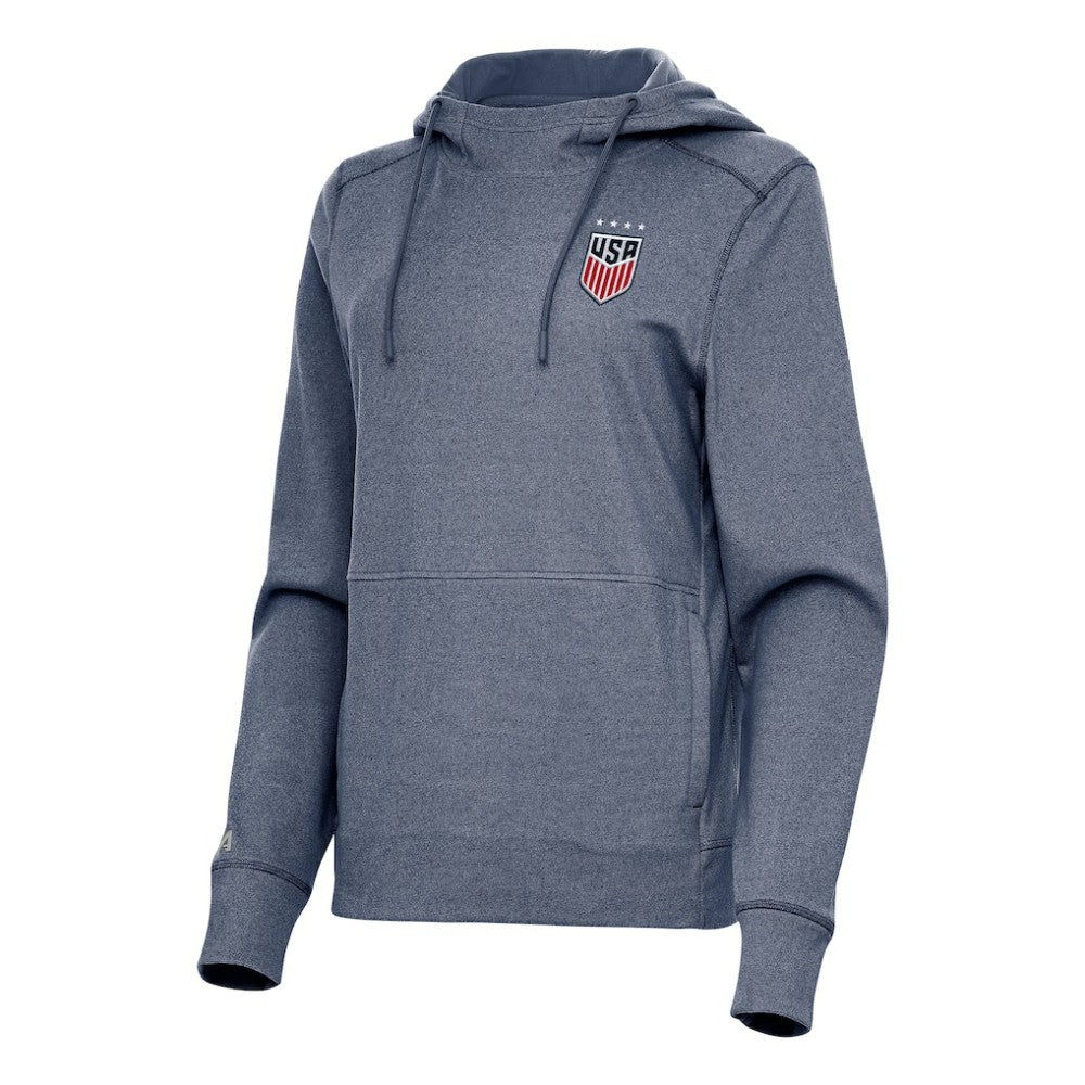 USWNT Antigua Women's Justice Pullover Hoodie Heather Navy - FIFA World CUP