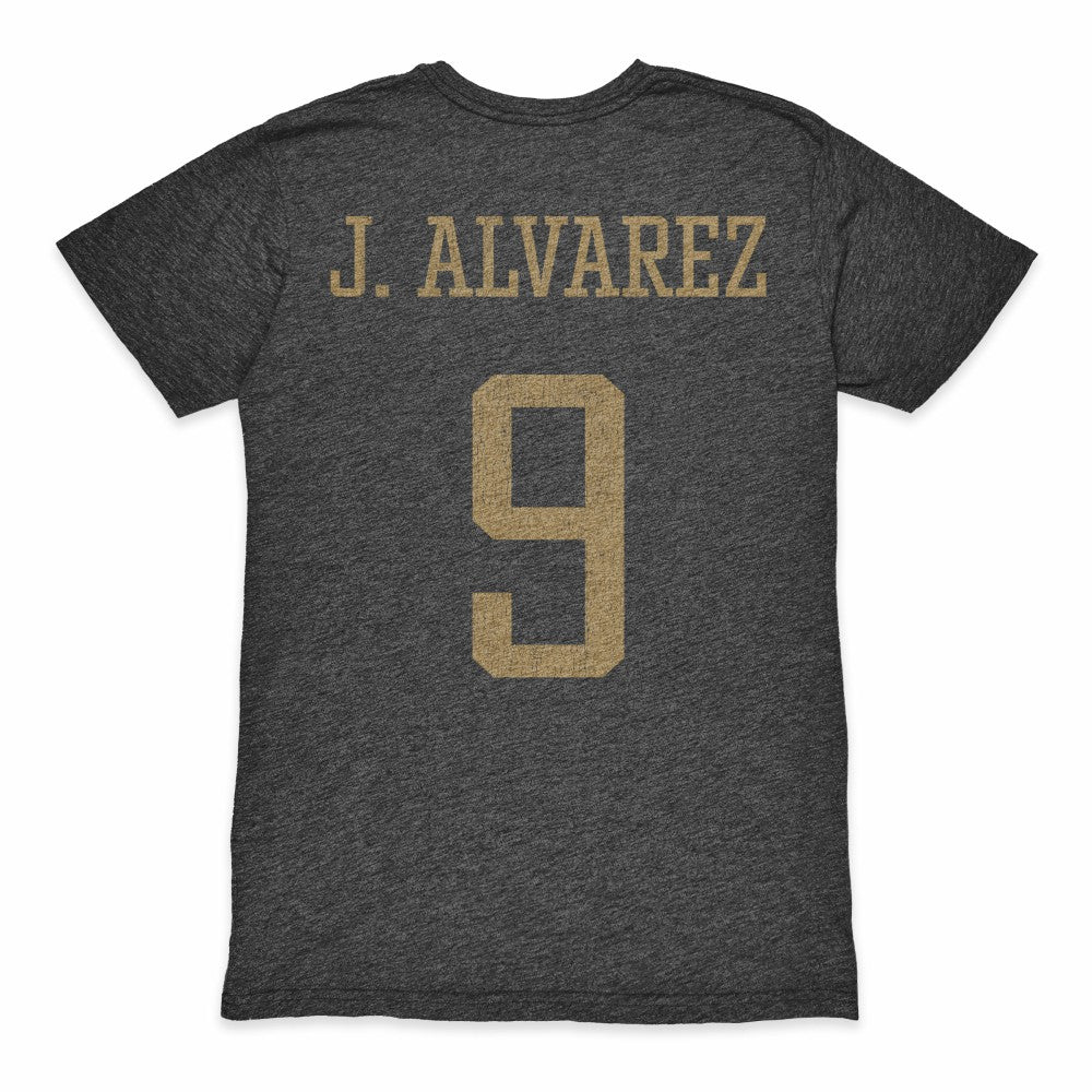 Julián Álvarez Argentina National Team 1863FC Player Retro Tri-Blend T-Shirt Heather Black - FIFA World CUP