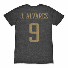 Julián Álvarez Argentina National Team 1863FC Player Retro Tri-Blend T-Shirt Heather Black - FIFA World CUP