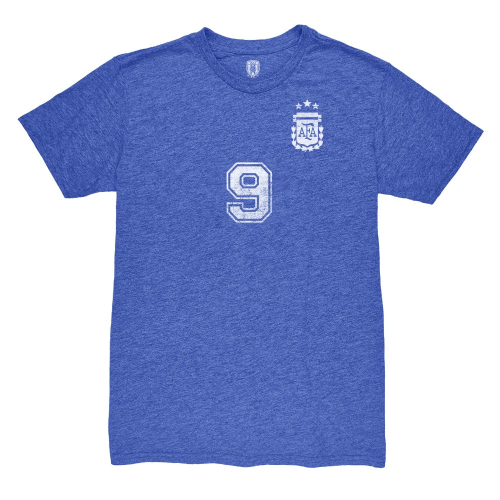 Julián Álvarez Argentina National Team 1863FC Retro Name & Number Tri-Blend T-Shirt Blue - FIFA World CUP