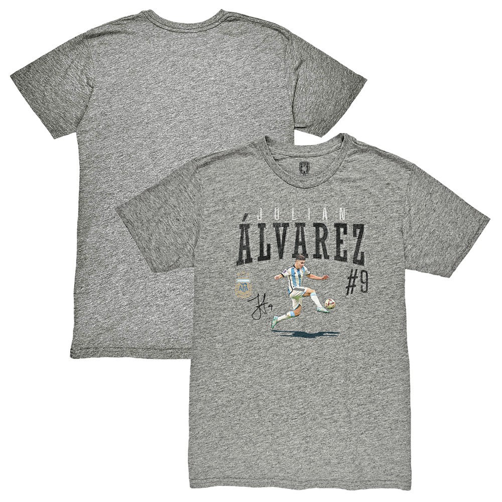 Julián Álvarez Argentina National Team 1863FC Snapshot Tri-Blend T-Shirt Heather Gray - FIFA World CUP