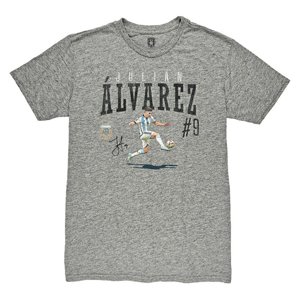 Julián Álvarez Argentina National Team 1863FC Snapshot Tri-Blend T-Shirt Heather Gray - FIFA World CUP