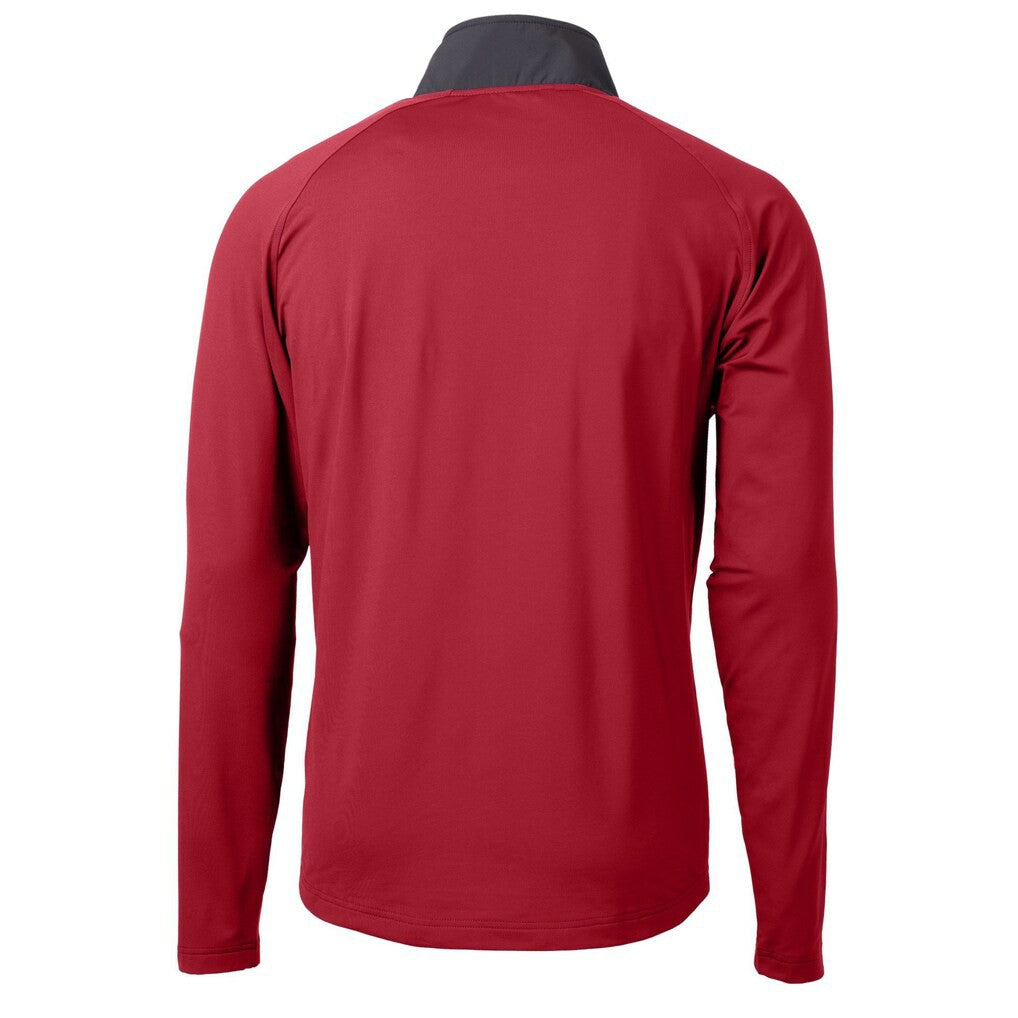 Atlanta Falcons Cutter & Buck Adapt Eco Knit Hybrid Recycled Raglan DryTec Quarter-Zip Top Red | NFL