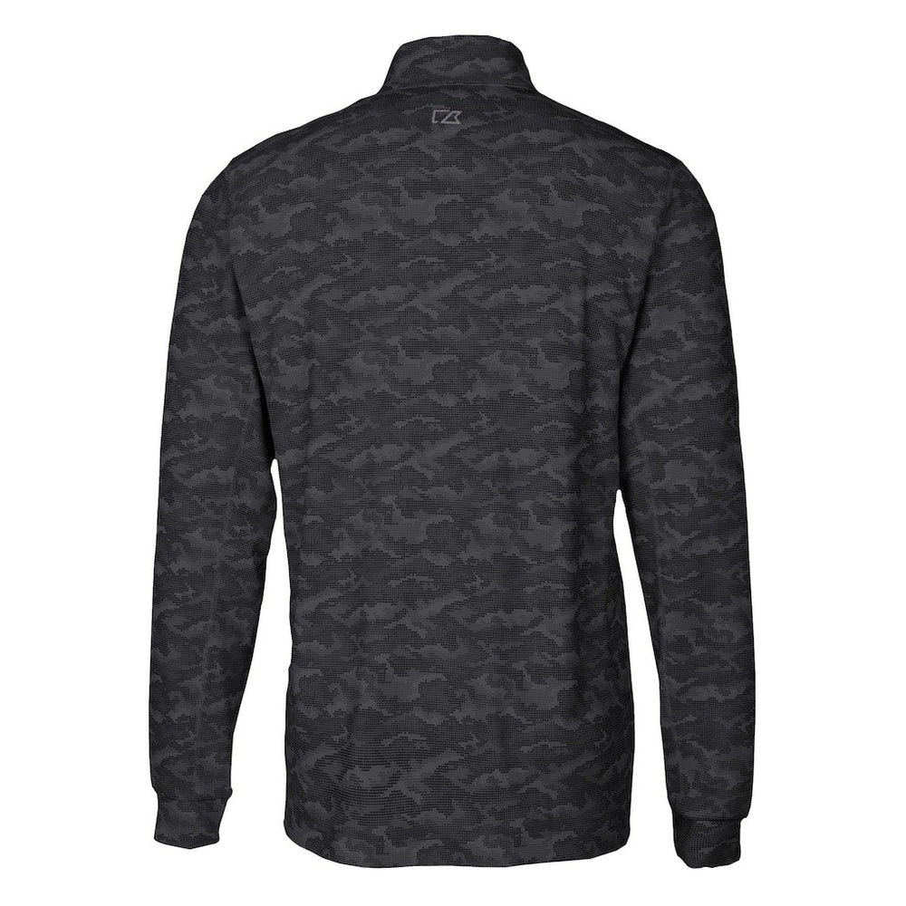 Carolina Panthers Cutter & Buck Traverse Camo Print Stretch DryTec Quarter-Zip Top Black | NFL