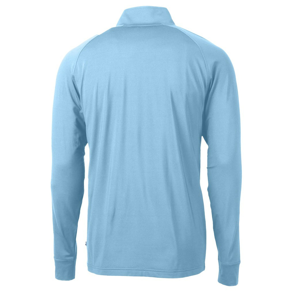 Carolina Panthers Cutter & Buck Adapt Eco Knit Stretch Recycled Raglan Quarter-Zip DryTec Top Light Blue | NFL
