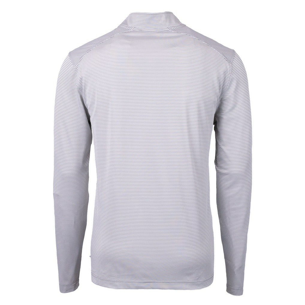 Carolina Panthers Cutter & Buck Virtue Eco Pique Micro Stripe Recycled Quarter-Zip Jacket Gray | NFL