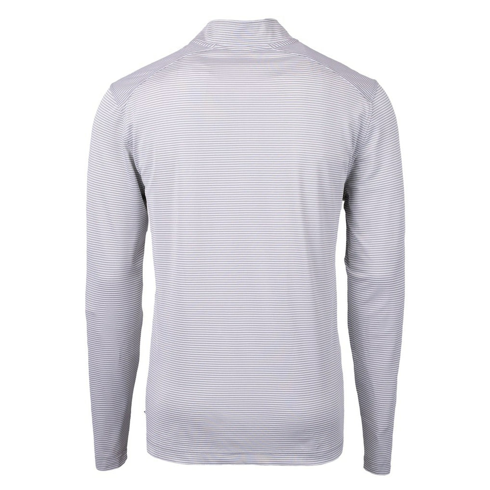 Carolina Panthers Cutter & Buck Virtue Eco Pique Micro Stripe Recycled Quarter-Zip Jacket Gray | NFL