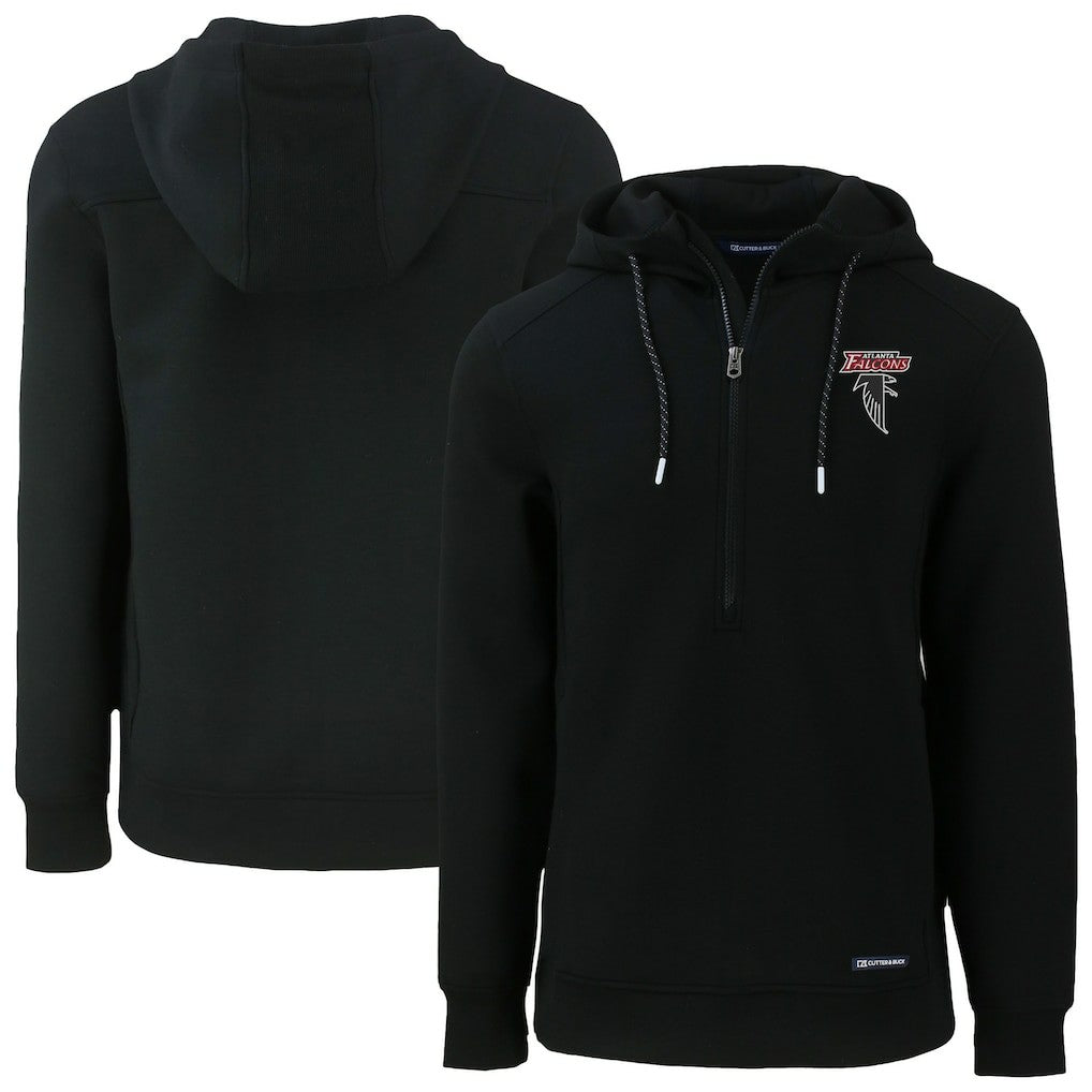 Atlanta Falcons Cutter & Buck Roam Eco Recycled Half-Zip Hoodie Black | NFL