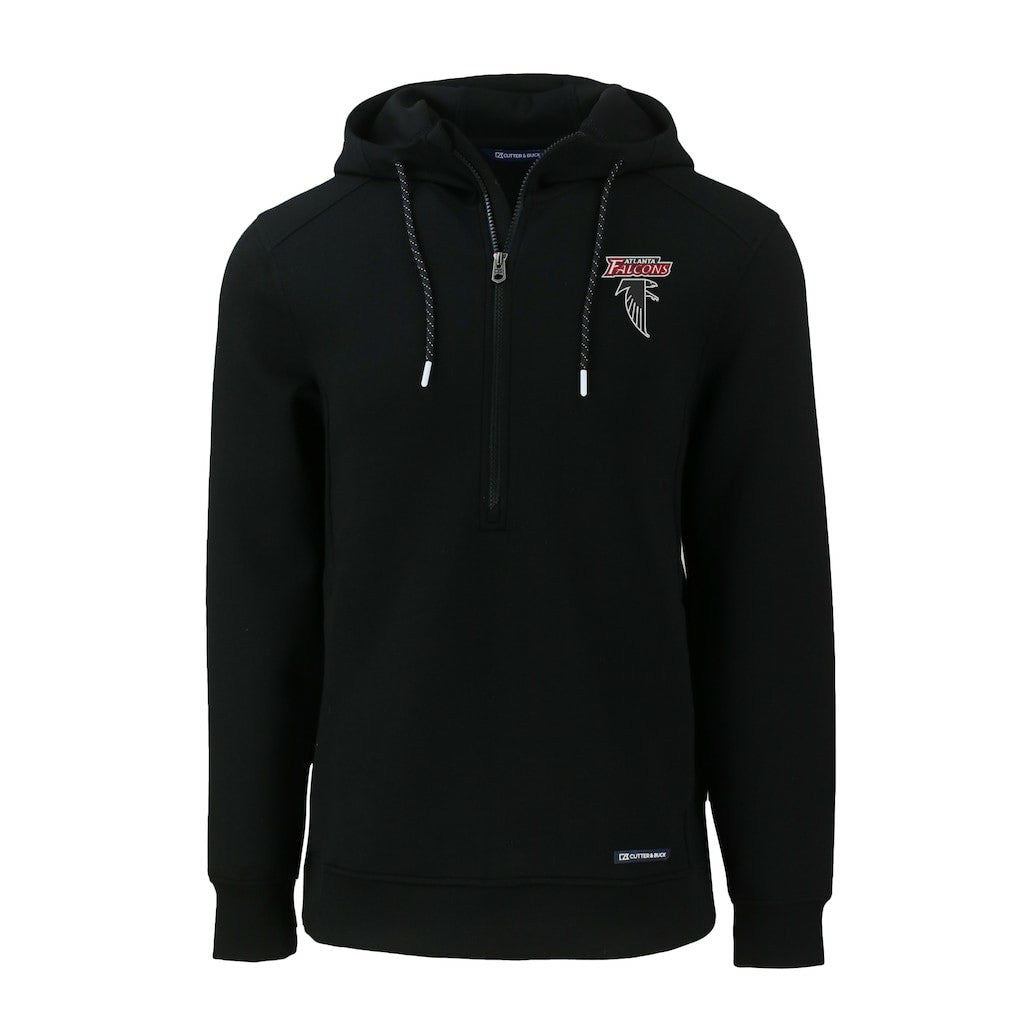 Atlanta Falcons Cutter & Buck Roam Eco Recycled Half-Zip Hoodie Black | NFL