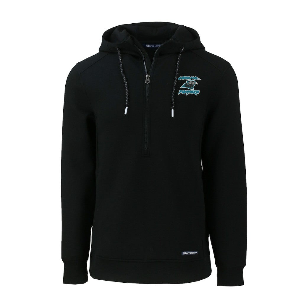 Carolina Panthers Cutter & Buck Roam Eco Recycled Half-Zip Hoodie Black | NFL