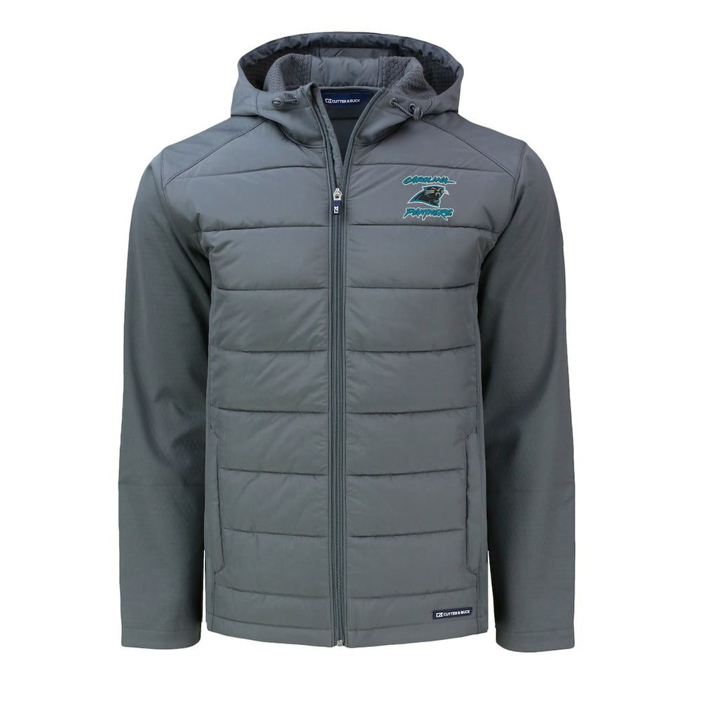 Carolina Panthers Cutter & Buck Evoke Hybrid Eco Softshell Recycled Full-Zip Hoodie Jacket Gray | NFL