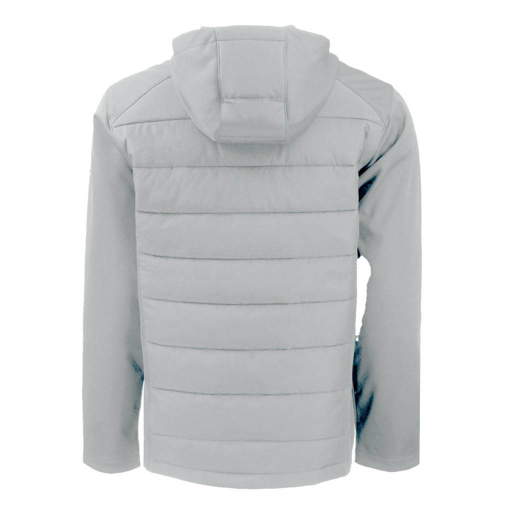 Atlanta Falcons Cutter & Buck Evoke Hybrid Eco Softshell Recycled Full-Zip Hoodie Jacket Light Gray | NFL