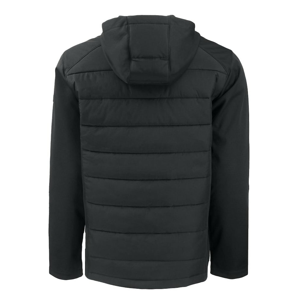 Atlanta Falcons Cutter & Buck Evoke Hybrid Eco Softshell Recycled Full-Zip Hoodie Jacket Black | NFL