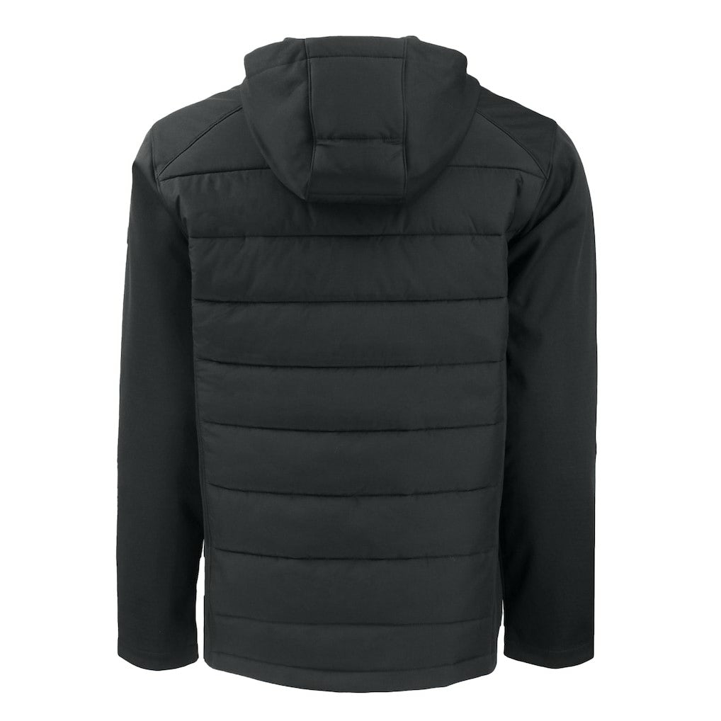 Carolina Panthers Cutter & Buck Evoke Hybrid Eco Softshell Recycled Full-Zip Hoodie Jacket Black | NFL