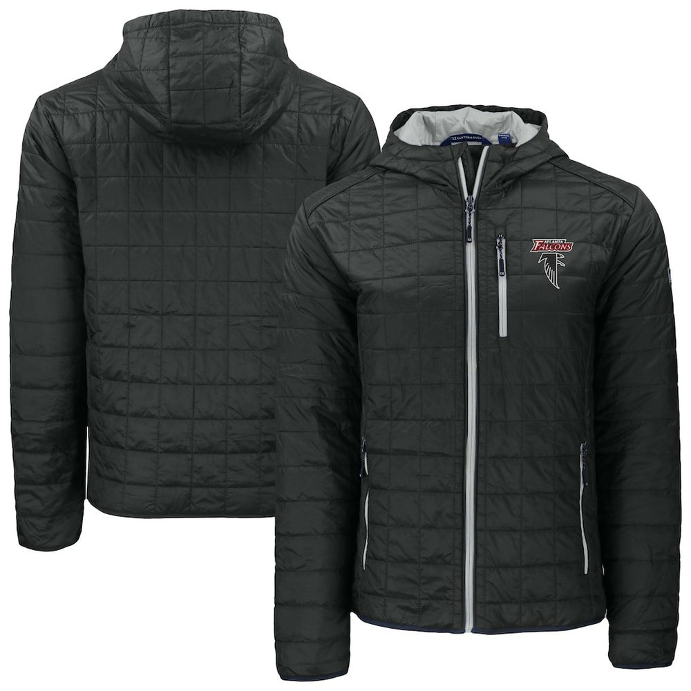 Atlanta Falcons Cutter & Buck Rainier PrimaLoft Eco Insulated Full-Zip Puffer Jacket Black | NFL