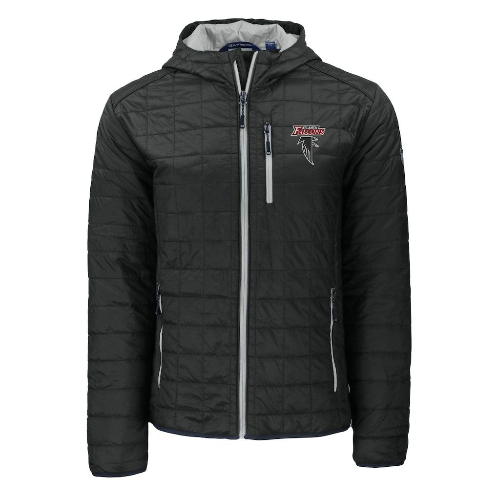 Atlanta Falcons Cutter & Buck Rainier PrimaLoft Eco Insulated Full-Zip Puffer Jacket Black | NFL