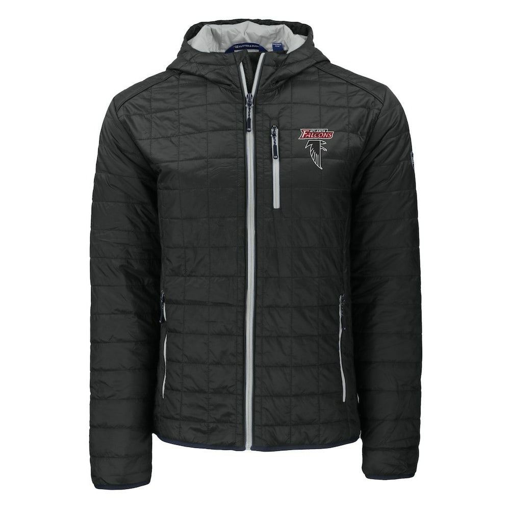 Atlanta Falcons Cutter & Buck Rainier PrimaLoft Eco Insulated Full-Zip Puffer Jacket Black | NFL