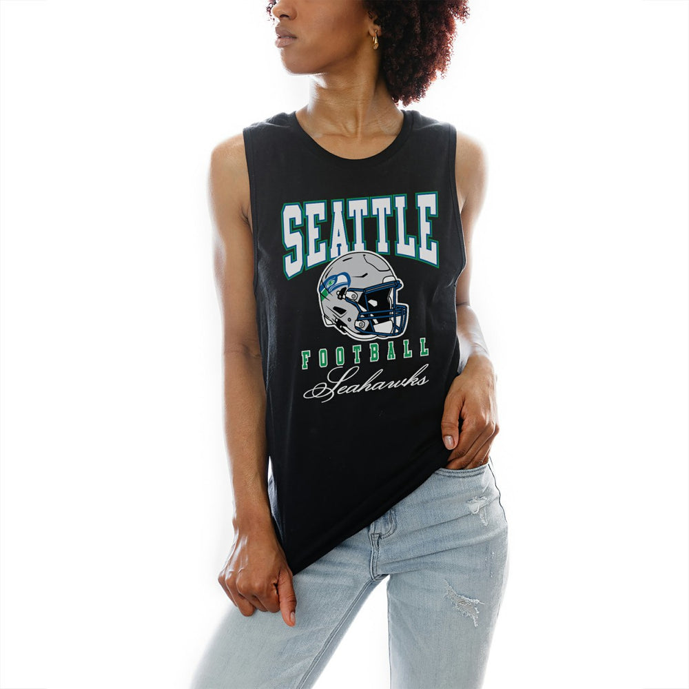 Seattle Seahawks Gameday Couture Women's Preseason Opener Racerback Tank Top Black | NFL