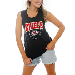 Kansas City Chiefs Gameday Couture Women's Baby You're A Star Racerback Scoop Neck Tapered Tank Top Black | NFL