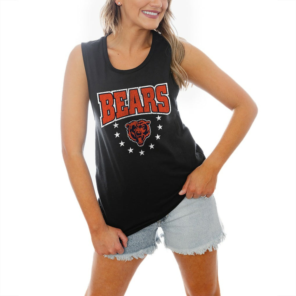 Chicago Bears Gameday Couture Women's Baby You're A Star Racerback Scoop Neck Tapered Tank Top Black | NFL