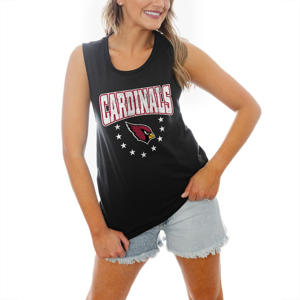 Arizona Cardinals Gameday Couture Women's Baby You're A Star Racerback Scoop Neck Tapered Tank Top Black | NFL