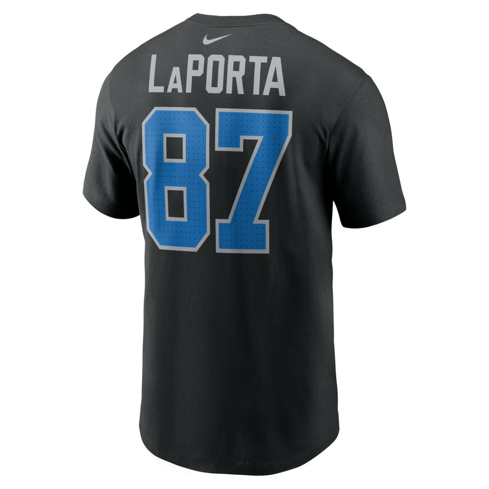 Sam LaPorta Detroit Lions Name & Number T-Shirt Black | Nike for Sale