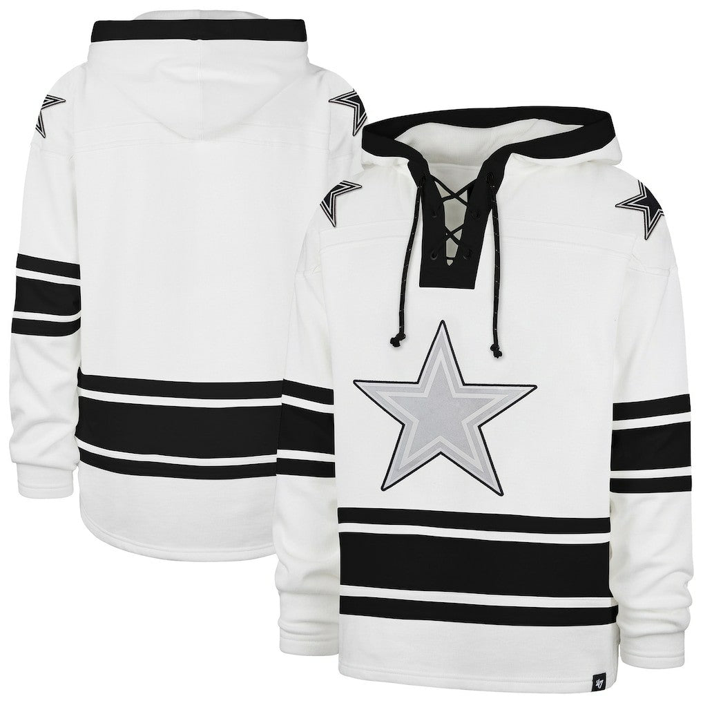 Dallas Cowboys '47 After Image Superior Lacer Pullover Hoodie White | 47 brand