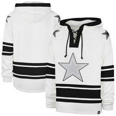 Dallas Cowboys '47 After Image Superior Lacer Pullover Hoodie White | 47 brand