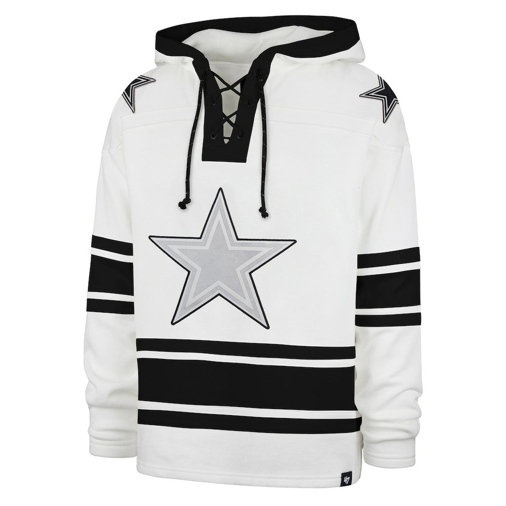 Dallas Cowboys '47 After Image Superior Lacer Pullover Hoodie White | 47 brand