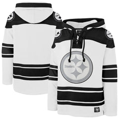 Pittsburgh Steelers '47 After Image Superior Lacer Pullover Hoodie White | 47 brand