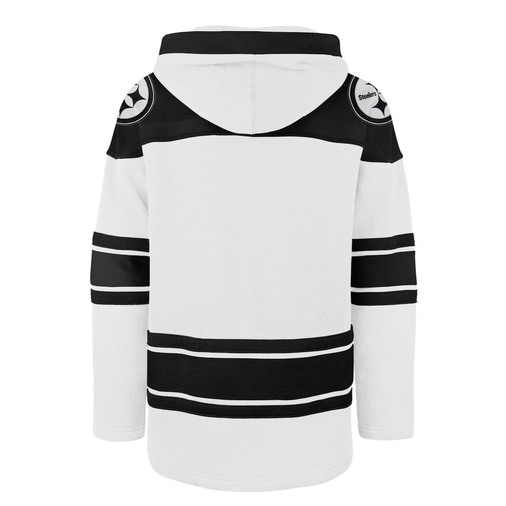 Pittsburgh Steelers '47 After Image Superior Lacer Pullover Hoodie White | 47 brand