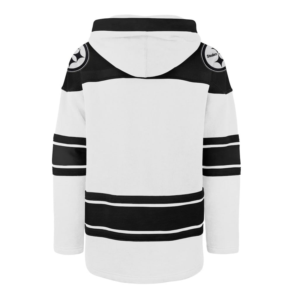 Pittsburgh Steelers '47 After Image Superior Lacer Pullover Hoodie White | 47 brand