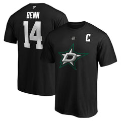 Jamie Benn Dallas Stars Fanatics Authentic Stack Name & Number T-Shirt - Black - NHL