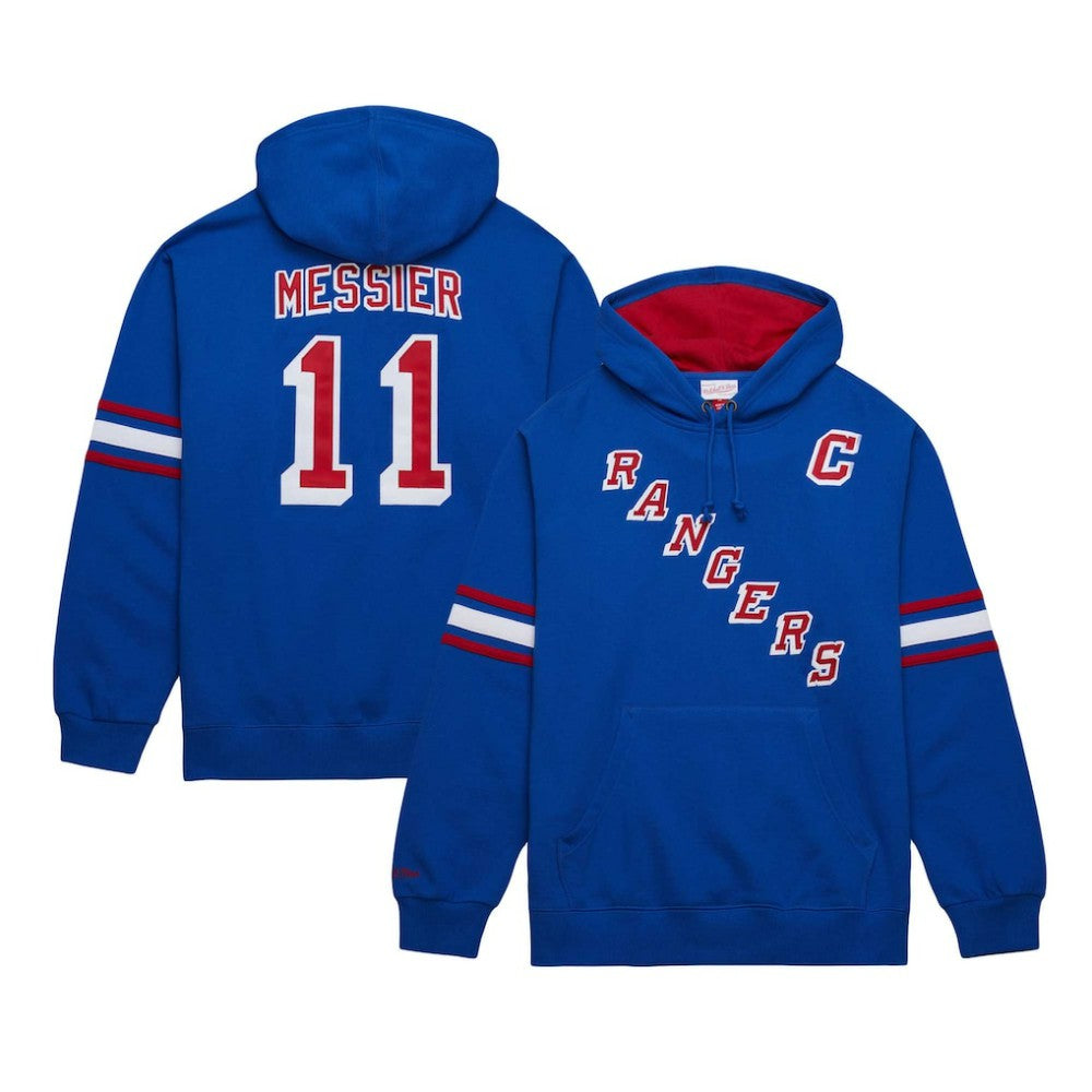 Mark Messier New York Rangers Mitchell & Ness Name & Number Premium Pullover Hoodie - Blue - NHL