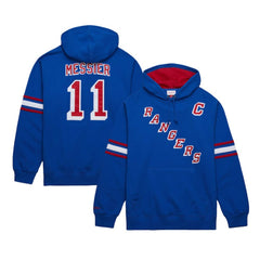 Mark Messier New York Rangers Mitchell & Ness Name & Number Premium Pullover Hoodie - Blue - NHL