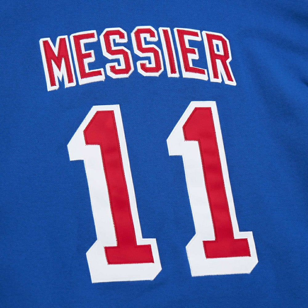 Mark Messier New York Rangers Mitchell & Ness Name & Number Premium Pullover Hoodie - Blue - NHL