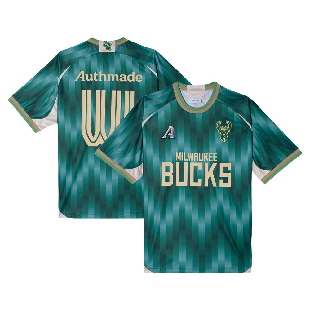 Milwaukee Bucks Authmade x NBA Soccer Kit Fashion Jersey Green - NBA