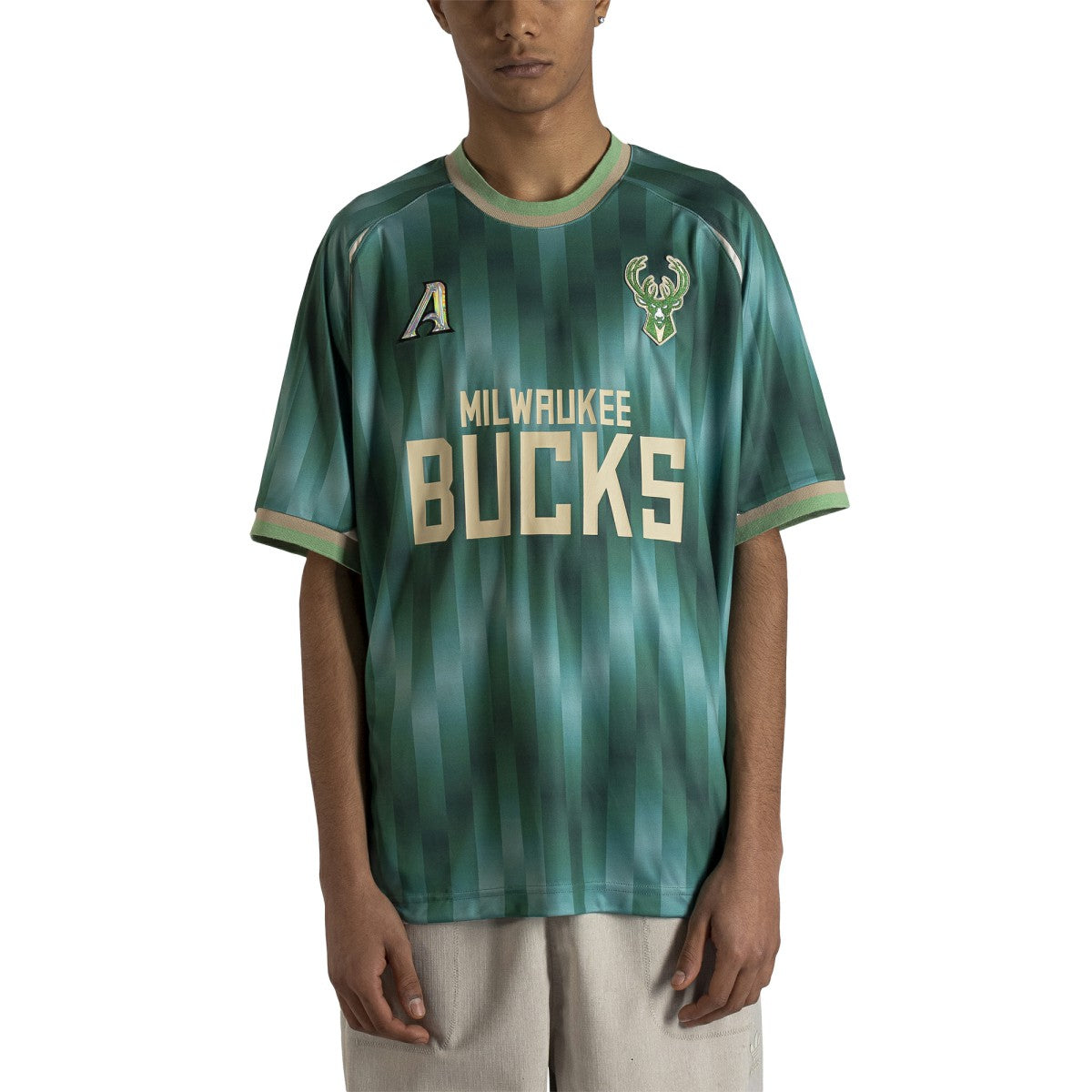Milwaukee Bucks Authmade x NBA Soccer Kit Fashion Jersey Green - NBA