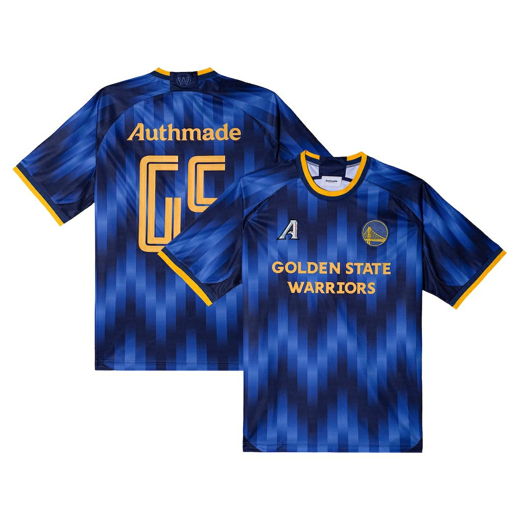 Golden State Warriors Authmade x NBA Soccer Kit Fashion Jersey Blue - NBA