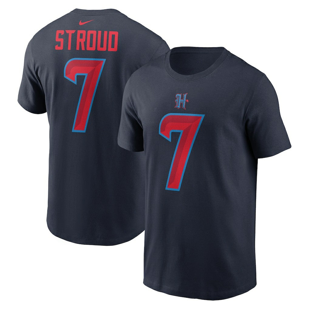 C.J. Stroud Houston Texans Name & Number T-Shirt Navy | Nike for Sale