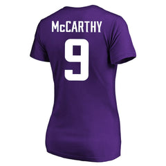 J.J. McCarthy Minnesota Vikings Women's Plus Size Fair Catch Name & Number Scoop Neck T-Shirt Purple | NFL