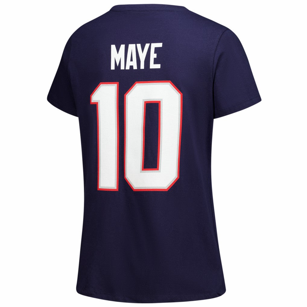 Drake Maye New England Patriots Women's Plus Size Name & Number V-Neck T-Shirt Navy | Fanatics