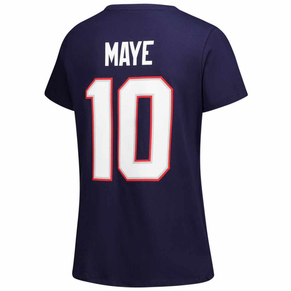 Drake Maye New England Patriots Women's Plus Size Name & Number V-Neck T-Shirt Navy | Fanatics