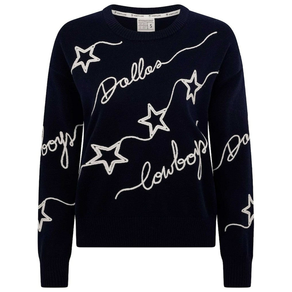 Dallas Cowboys Women's Love Letter Pullover Sweater Navy | NFL