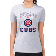 Chicago Cubs G-III 4Her by Carl Banks Women's Super-Slim Fit Lightweight Team Logo Graphic T-Shirt - MLB