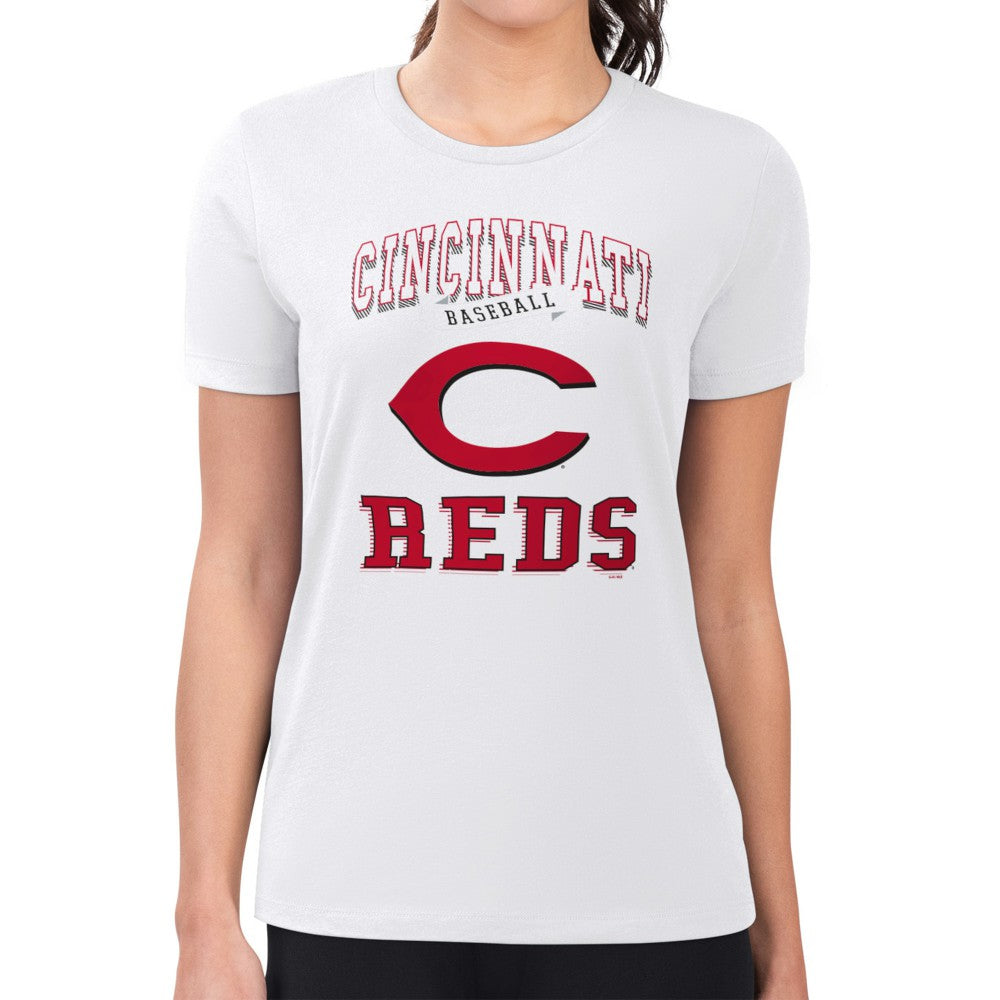 Cincinnati Reds G-III 4Her by Carl Banks Women's Super-Slim Fit Lightweight Team Logo Graphic T-Shirt - MLB